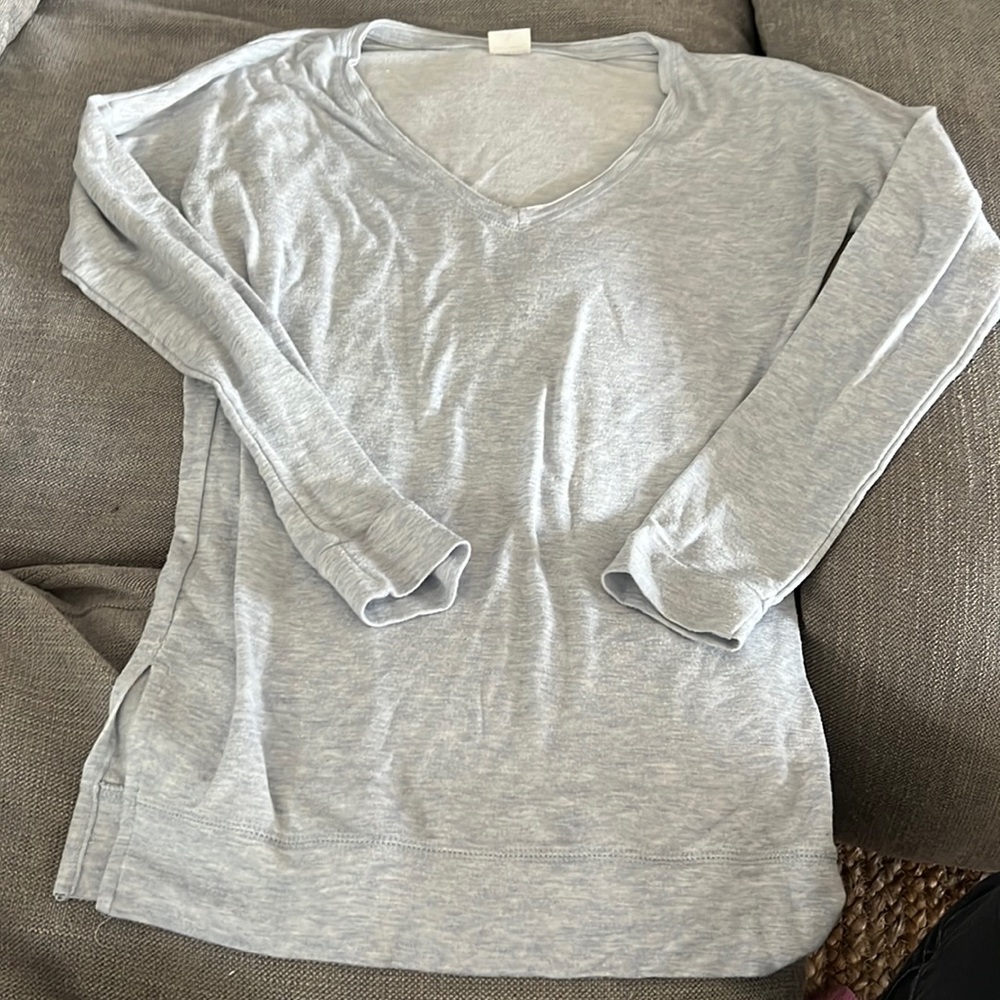 Lightweight vneck sweater in pale blue